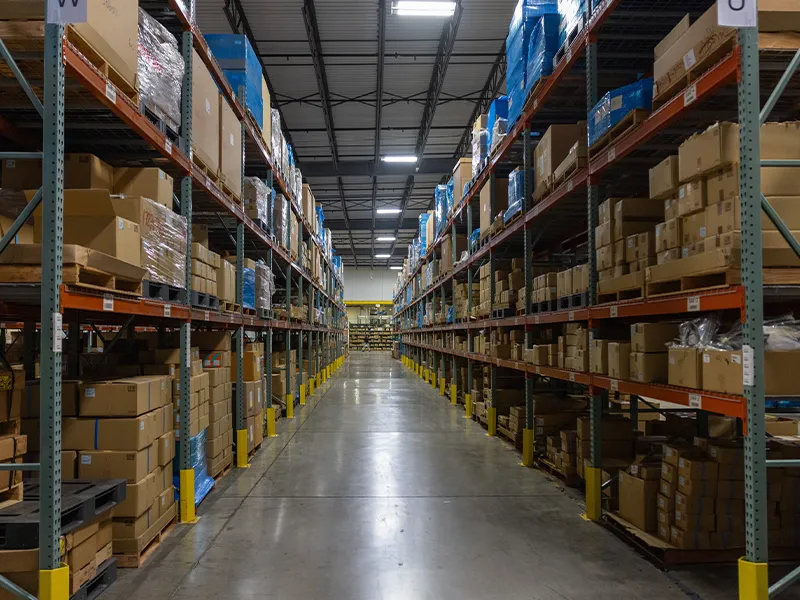 Kubota Engines America warehouse stocked full of genuine Kubota parts.