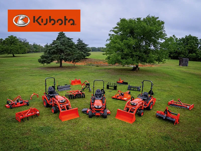Kubota Tractors equipment line up.