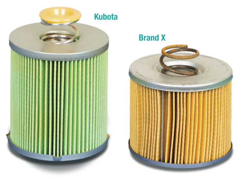 Kubota engine filters comparison to competitor.