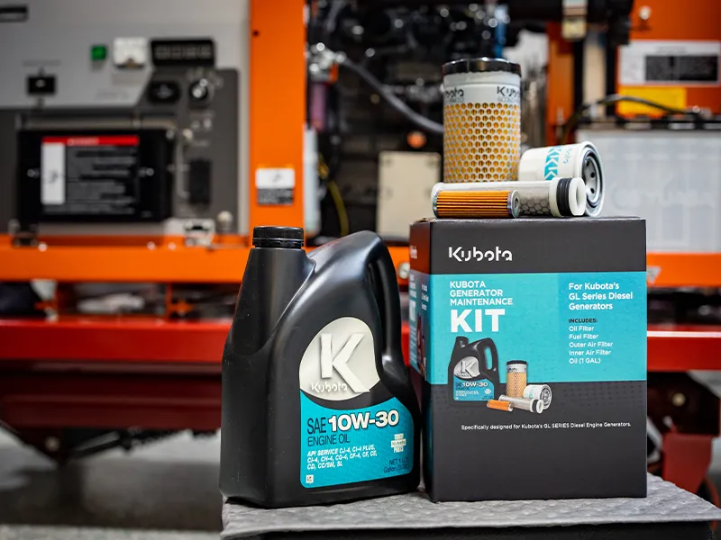 Kubota generator maintenance kit components.