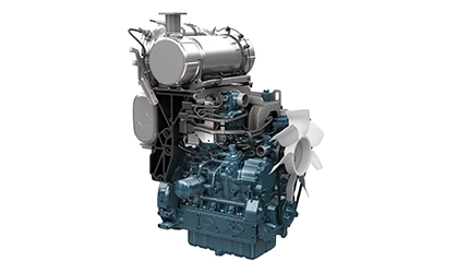 Kubota V3800 industrial diesel engine displayed on a white background